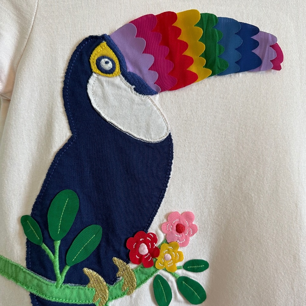Mini Boden Toucan Appliqué Dress size 6/7 - Picture 4 of 6